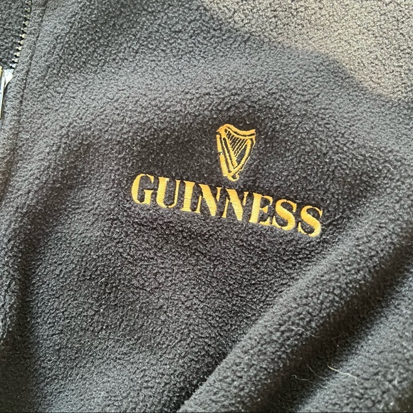 SOLD | Vintage Guinness Black Fleece Zip-Up Jacket - Picture 5 of 9